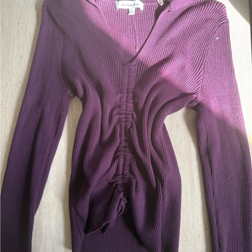 Purple Long Sleeve Knit Top